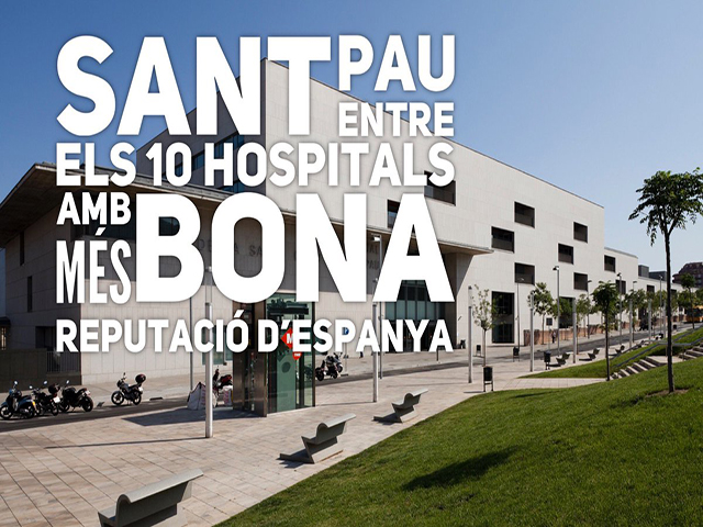 Sant Pau entre els 10 hospitals amb més bona reputació d’Espanya