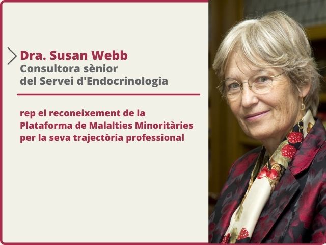 La Dra. Webb rep el reconeixement de la Plataforma de Malalties Minoritàries