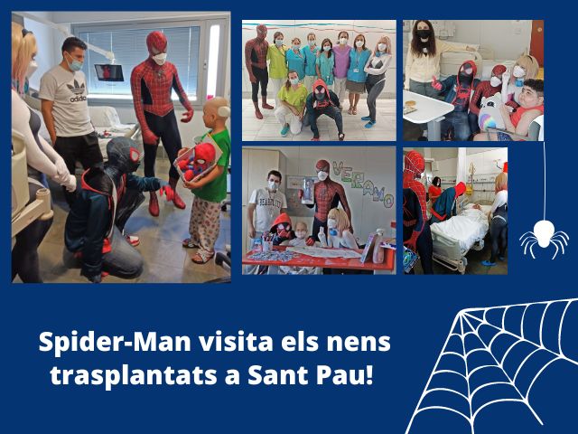 Spider-Man visita els nens trasplantats a Sant Pau!