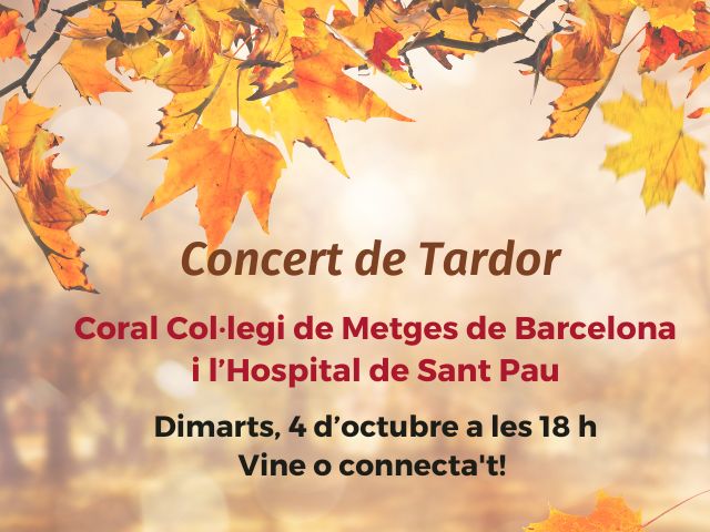 Concert de Tardor de la Coral del Col·legi de Metges de Barcelona i de l’Hospital de Sant Pau