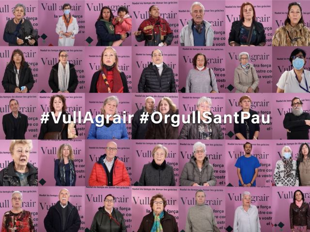 Més de 200 persones i entitats es sumen a la campanya #VullAgraïr de Sant Pau