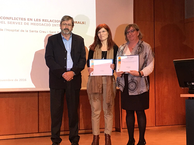 Sant Pau premiat per la Societat Catalana de Mediació en Salut