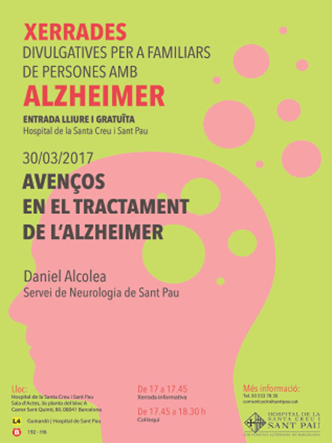 Tercera sessió de les Xerrades divulgatives per a familiars de persones amb Alzheimer