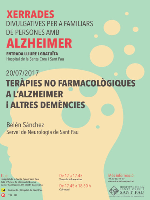 Nova sessió de les Xerrades divulgatives per a familiars de persones amb Alzheimer