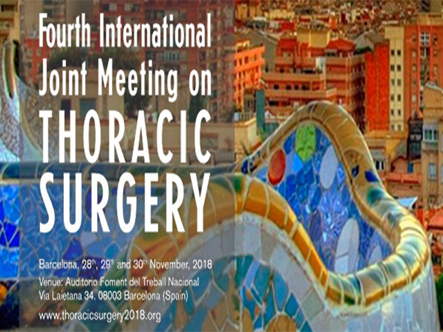 La Fourth International Joint Meeting on Thoracic Surgery se celebrarà a Barcelona